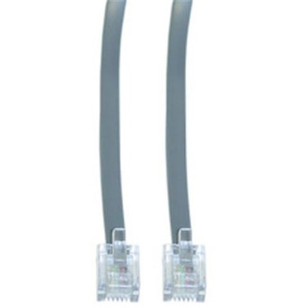 CABLE WHOLESALE CableWholesale 8101-64250 Telephone Cord (Voice)  RJ11  6P  4C  Silver Satin  Reverse  50 foot 8101-64250